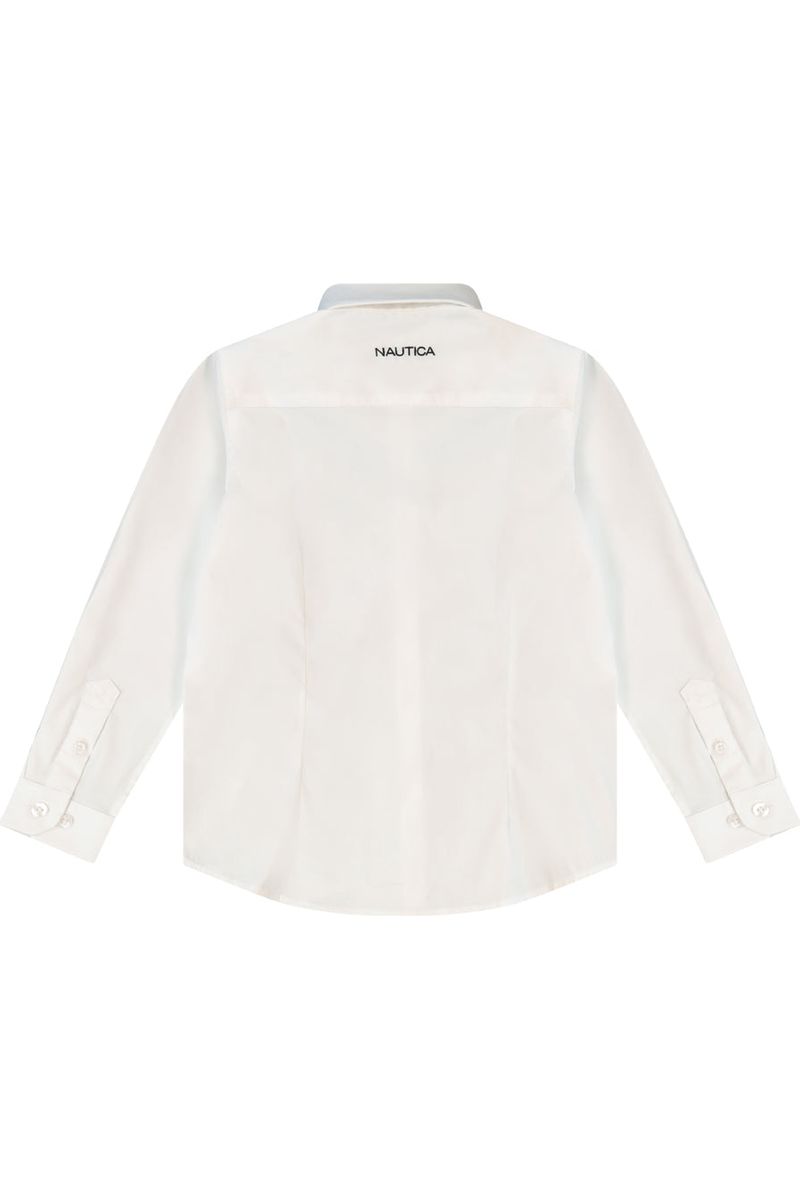 חולצה מכופתרת NAUTICA לוגו מותג בצד לילדים WHITE / 2Y