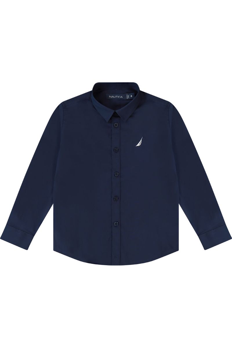 חולצה מכופתרת NAUTICA לוגו מותג בצד לילדים BLUE / 2Y