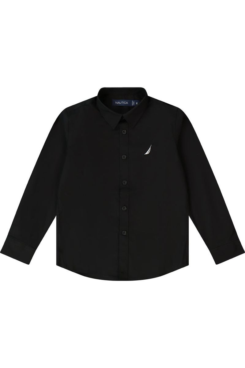 חולצה מכופתרת NAUTICA לוגו מותג בצד לילדים BLACK / 2Y