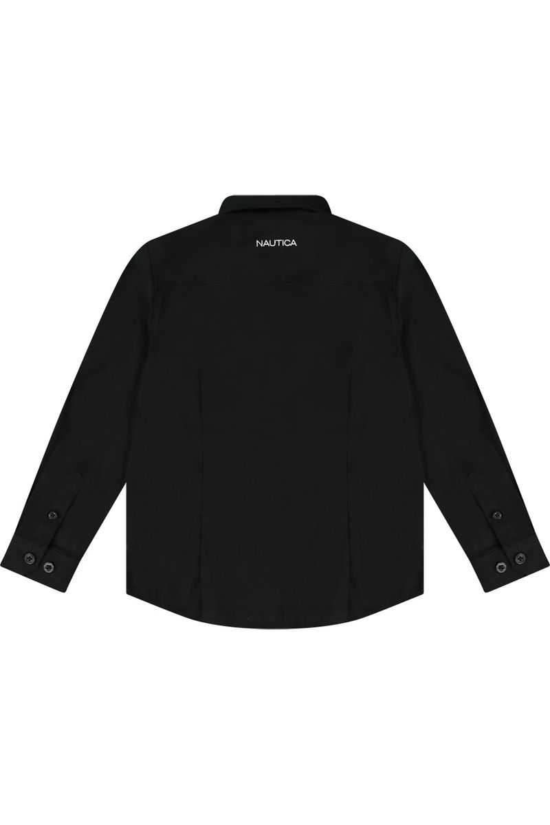 חולצה מכופתרת NAUTICA לוגו מותג בצד לילדים BLACK / 2Y