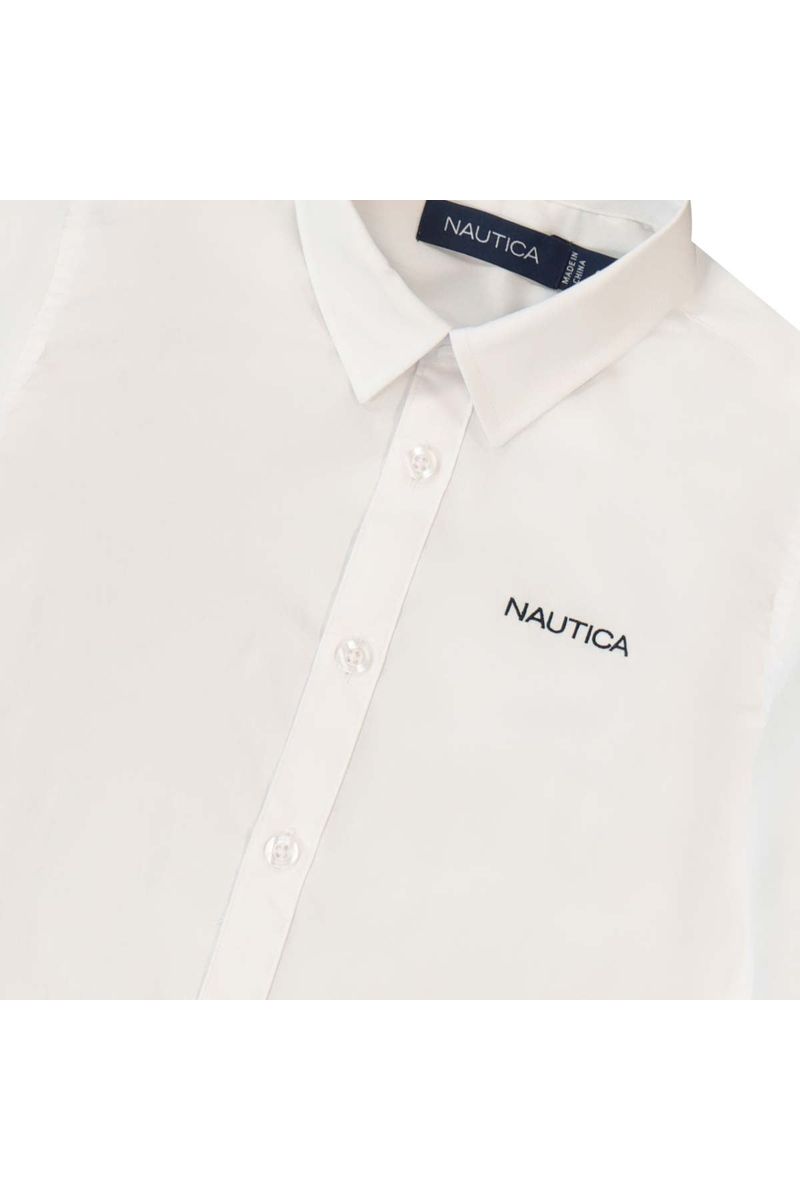 חולצה מכופתרת NAUTICA לוגו מותג בצד לילדים WHITE / 2Y
