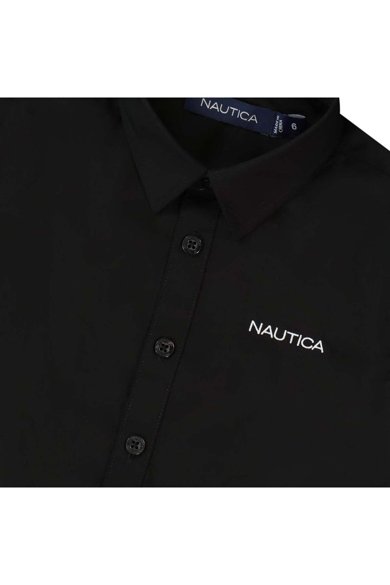 חולצה מכופתרת NAUTICA לוגו מותג בצד לילדים BLACK / 2Y