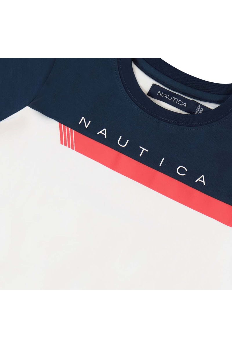 חולצת טישירט NAUTICA פס לילדים WHITE / 2Y