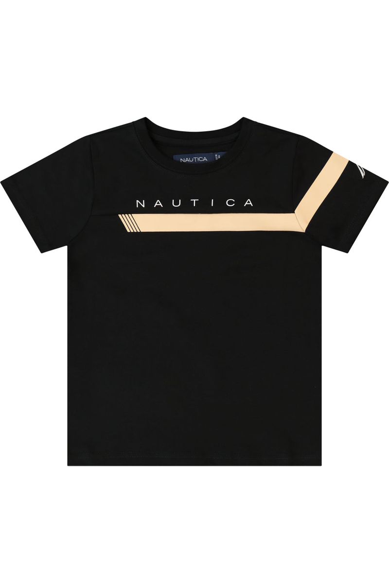חולצת טישירט NAUTICA פס לילדים BLACK / 2Y