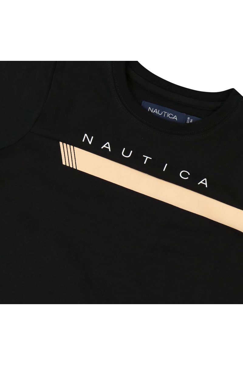 חולצת טישירט NAUTICA פס לילדים BLACK / 2Y