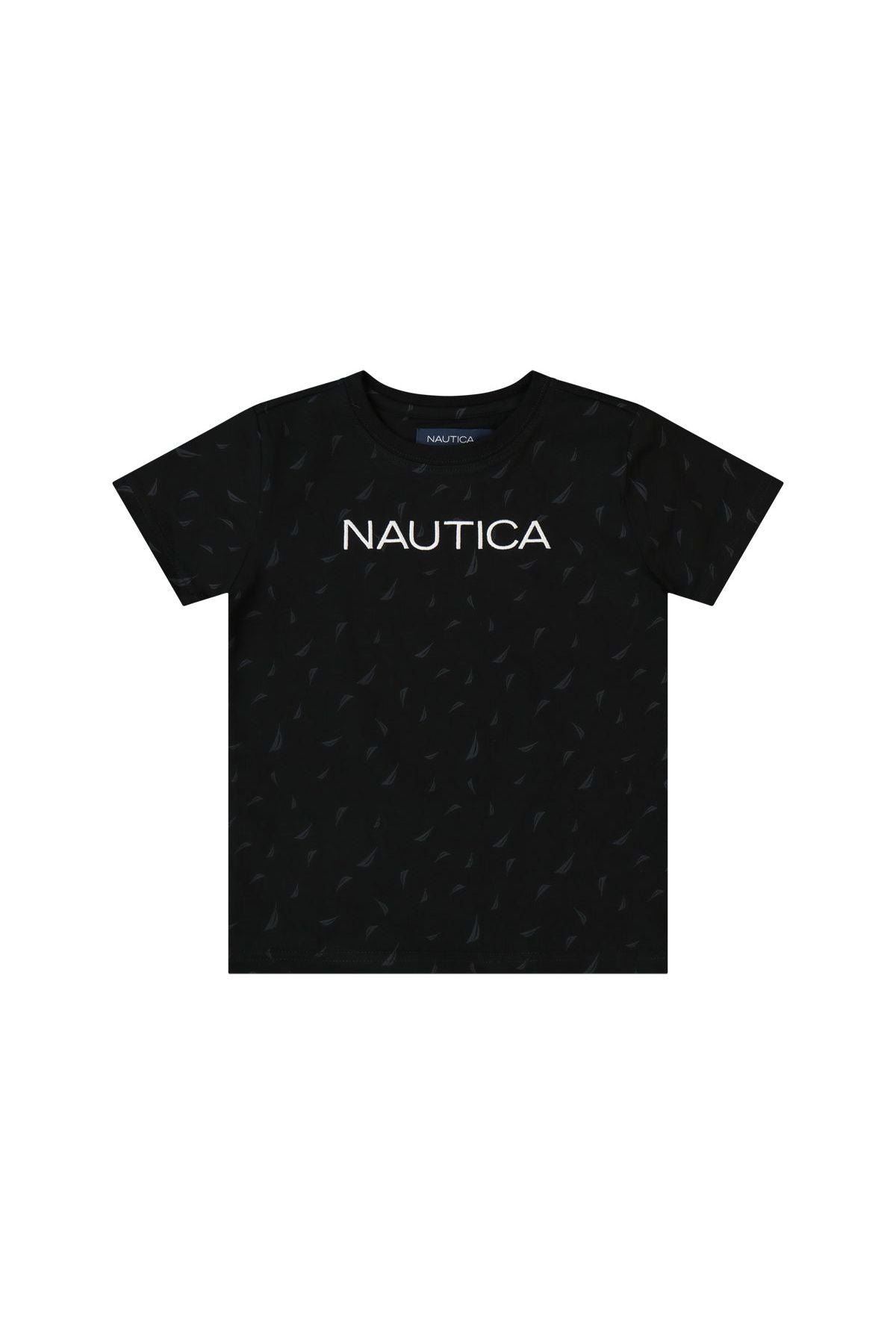 חולצת טישירט NAUTICA לוגו מותג באמצע לילדים BLACK / 2Y