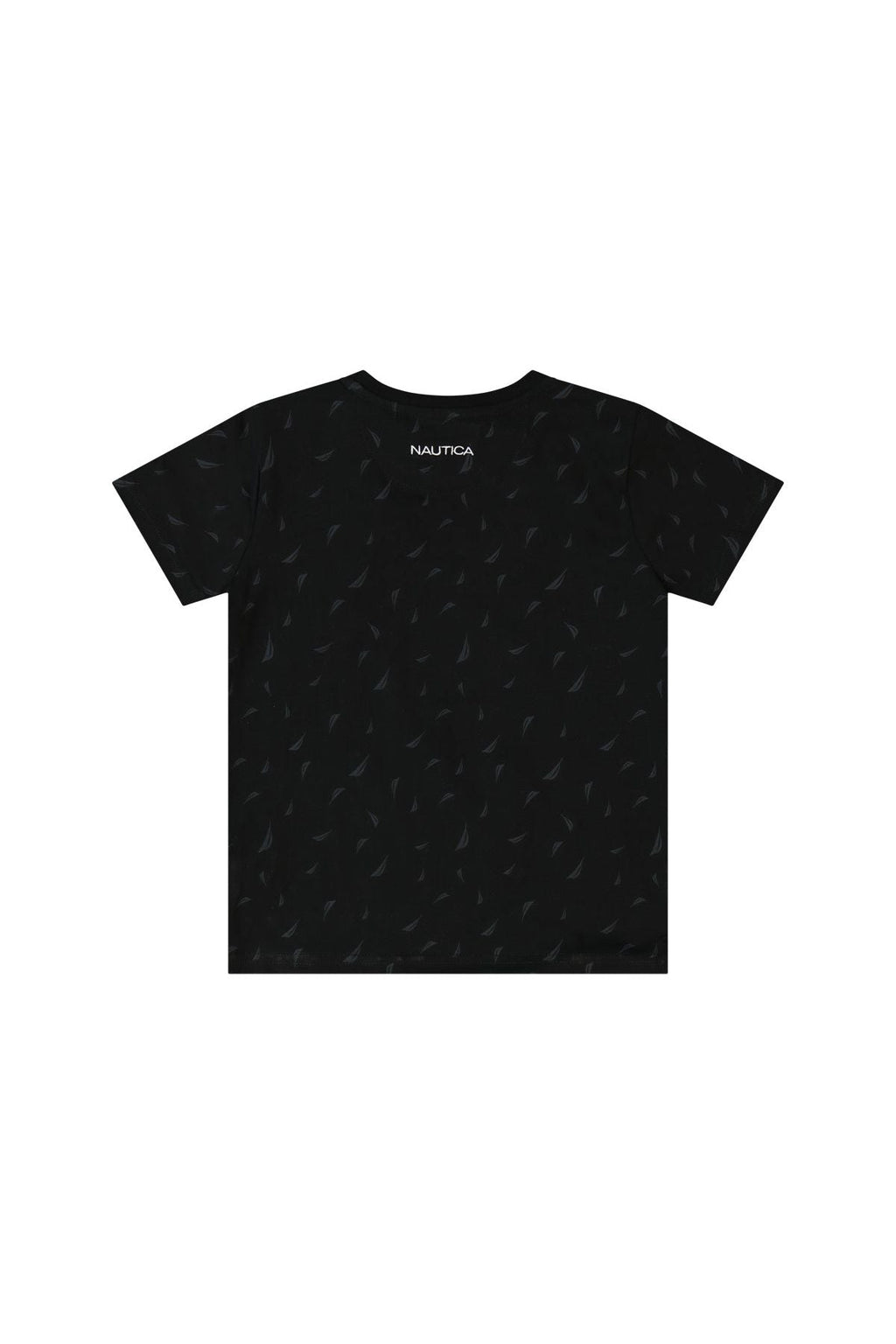 חולצת טישירט NAUTICA לוגו מותג באמצע לילדים BLACK / 2Y