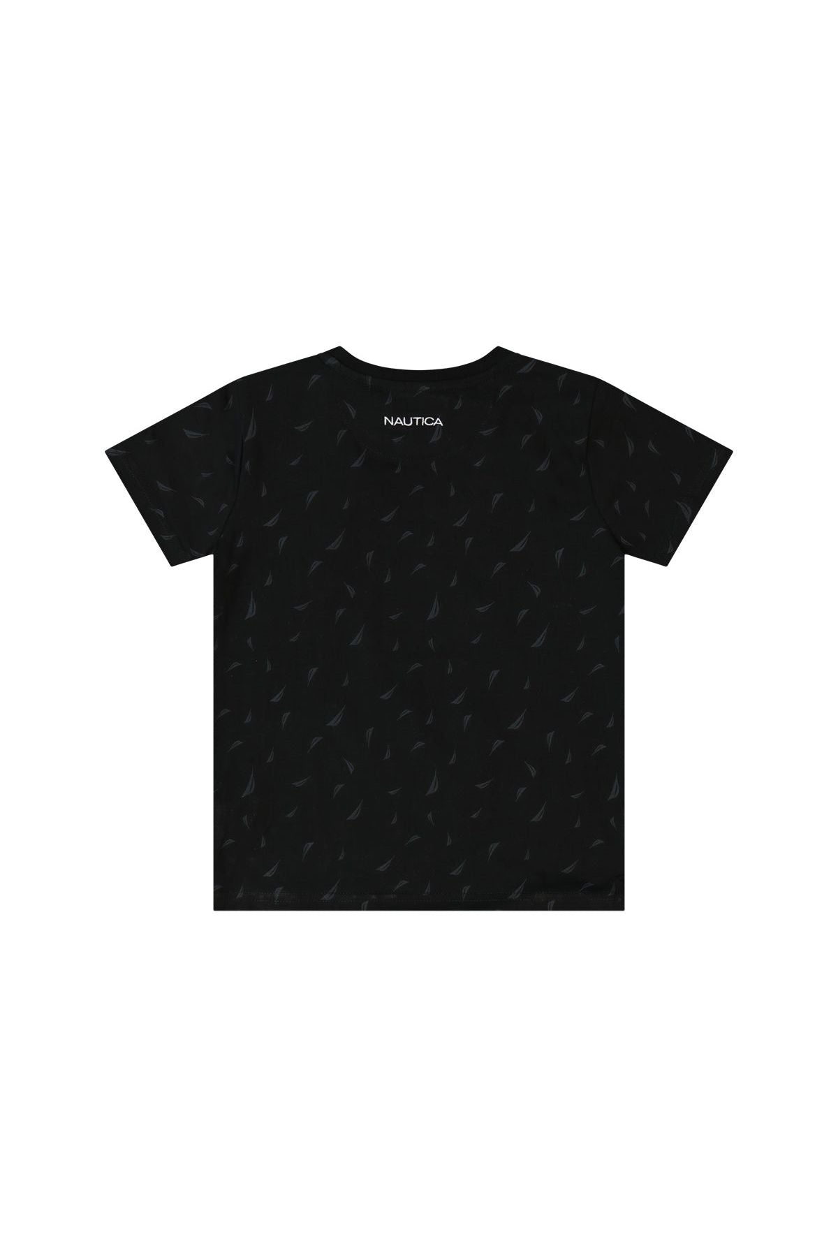 חולצת טישירט NAUTICA לוגו מותג באמצע לילדים BLACK / 2Y