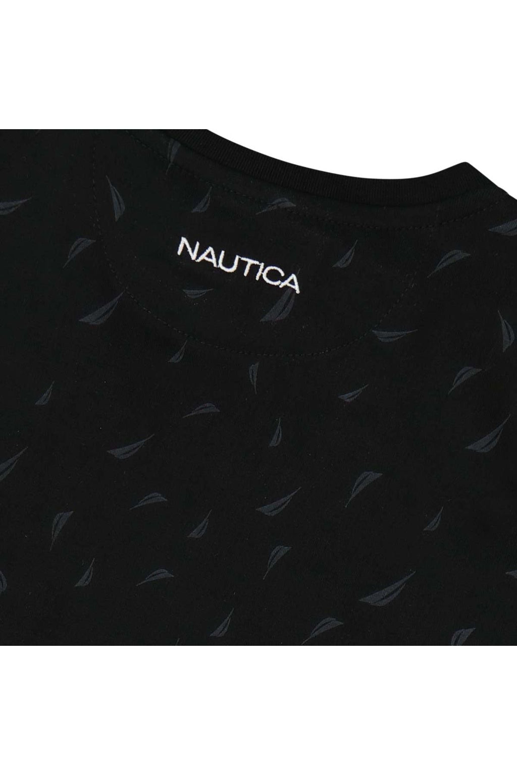 חולצת טישירט NAUTICA לוגו מותג באמצע לילדים BLACK / 2Y