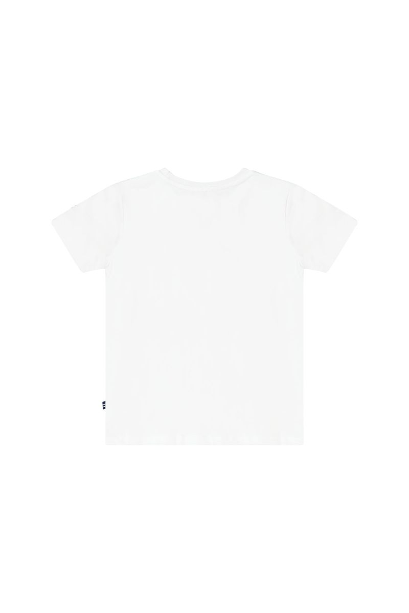 חולצת טישירט NAUTICA הדפס באמצע לילדים WHITE / 2Y