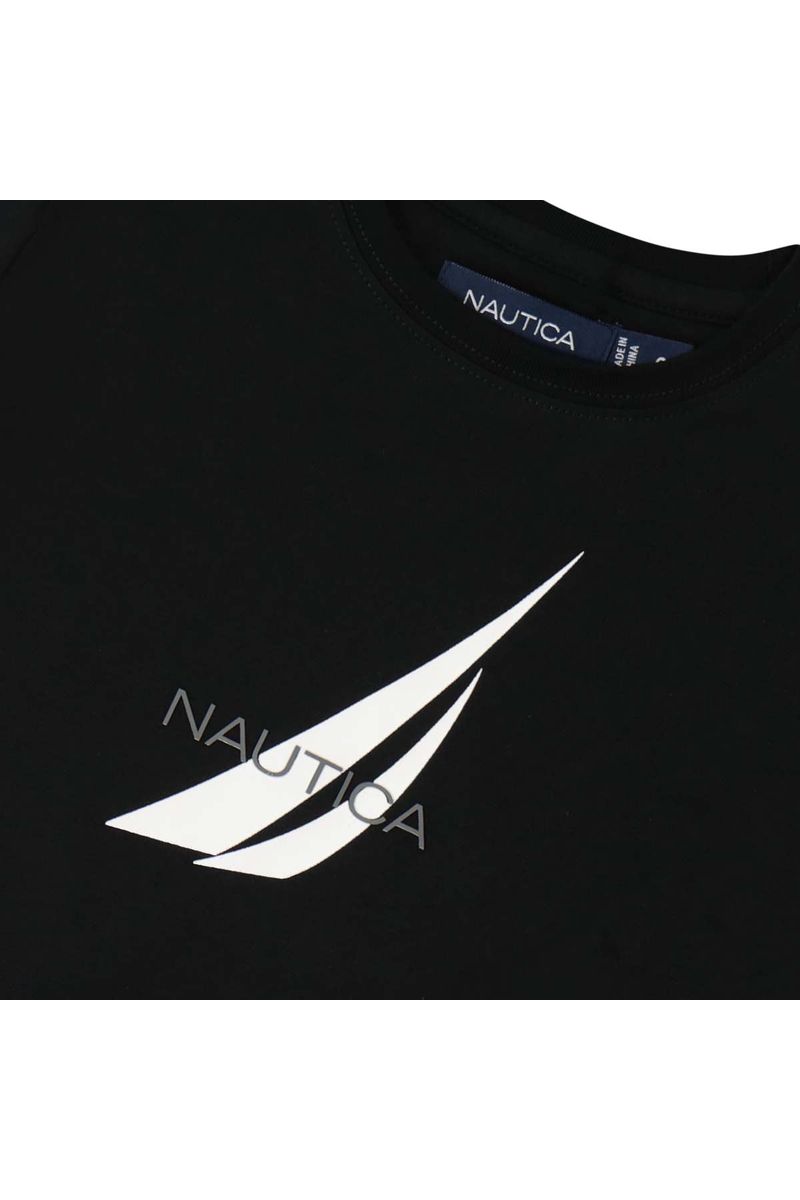 חולצת טישירט NAUTICA הדפס באמצע לילדים BLACK / 2Y
