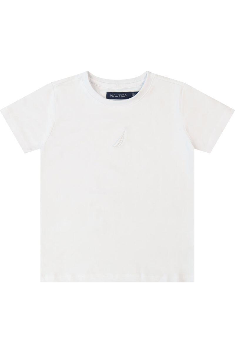 חולצת טישירט NAUTICA הדפס באמצע לילדים WHITE / 2Y
