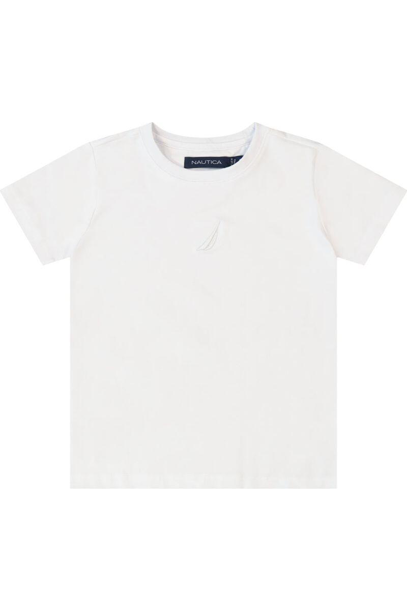 חולצת טישירט NAUTICA הדפס באמצע לילדים WHITE / 2Y