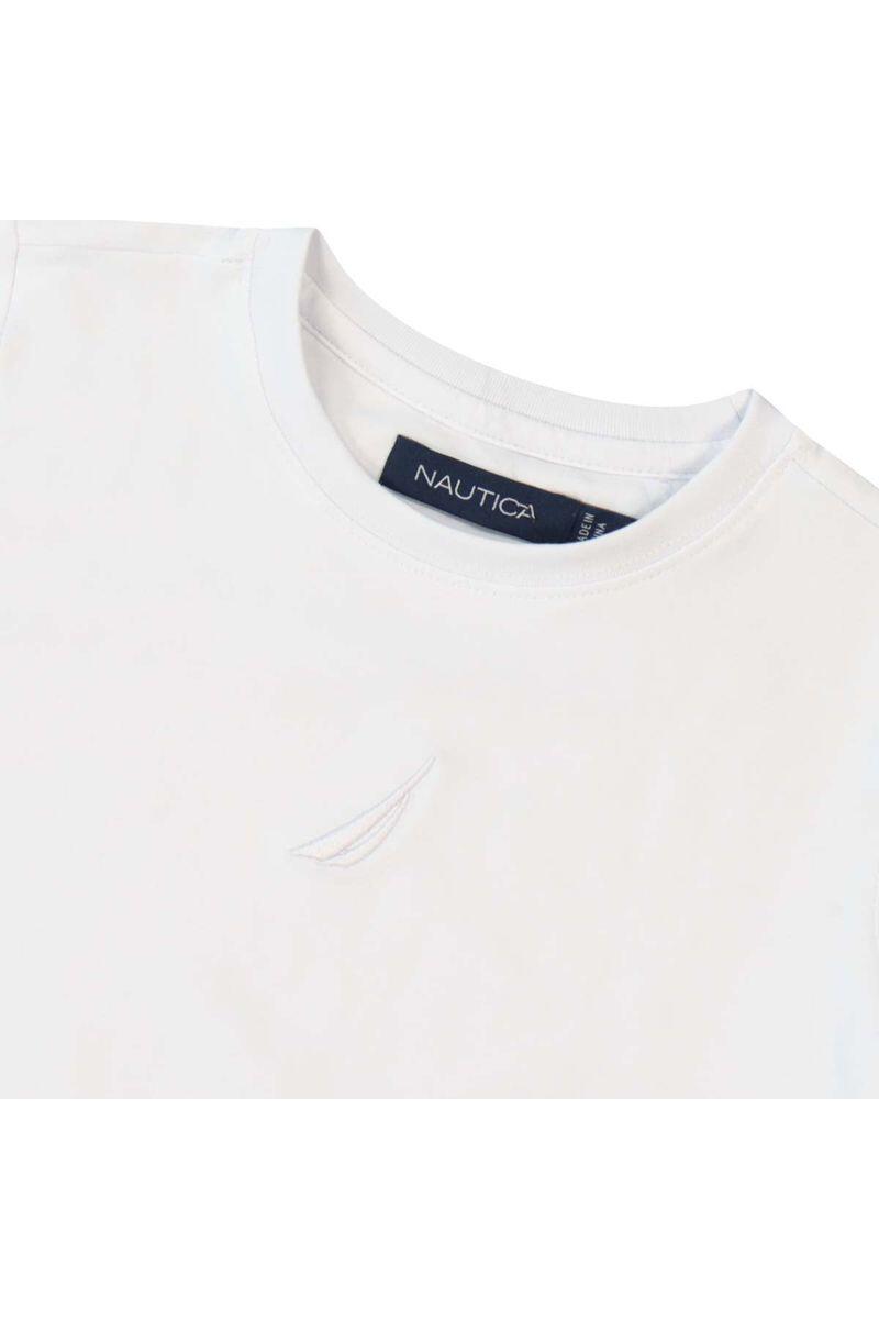 חולצת טישירט NAUTICA הדפס באמצע לילדים WHITE / 2Y