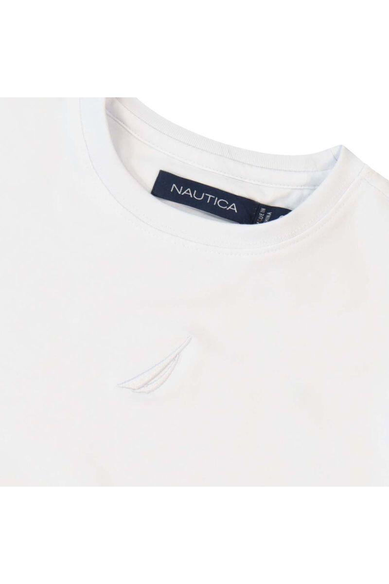חולצת טישירט NAUTICA הדפס באמצע לילדים WHITE / 2Y