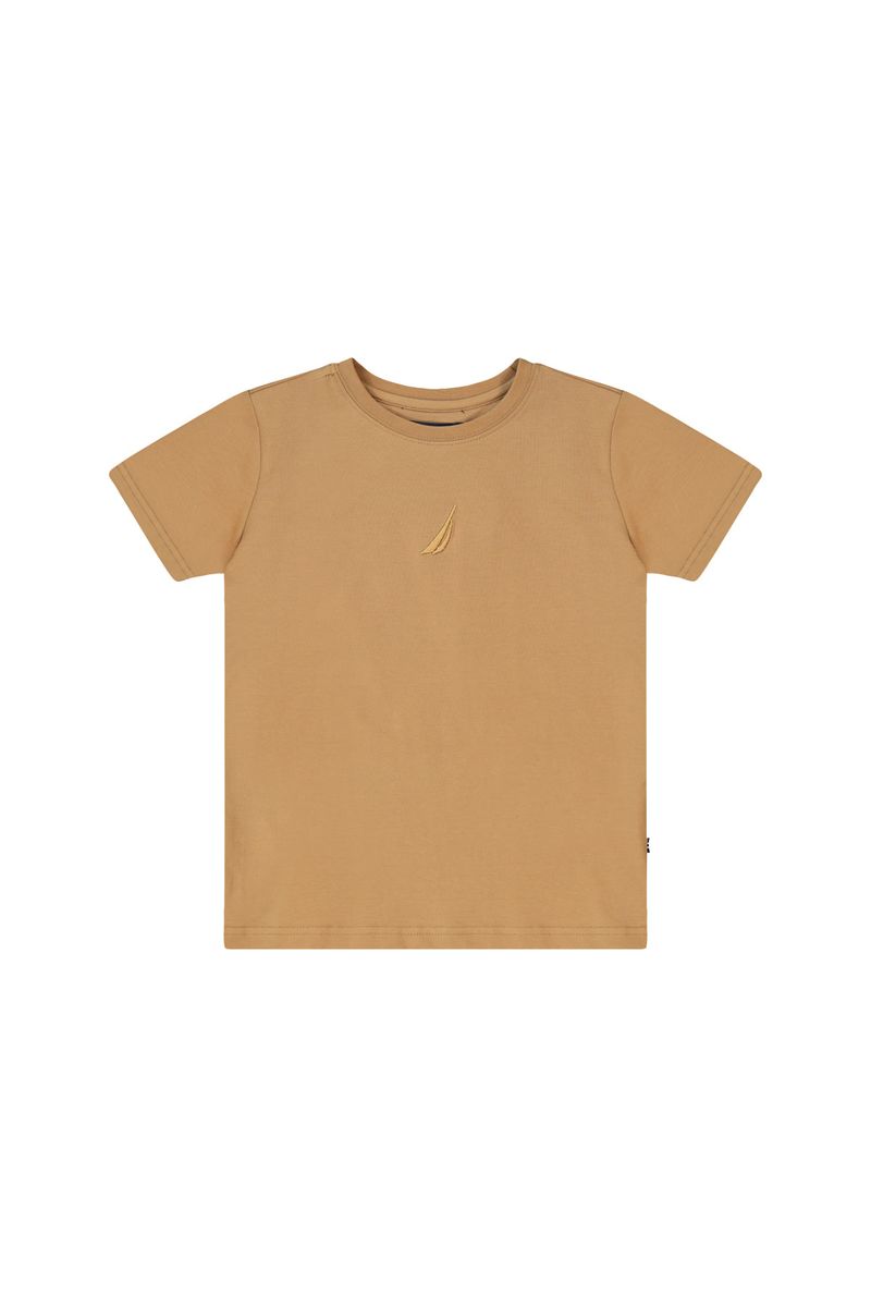 חולצת טישירט NAUTICA הדפס באמצע לילדים BROWN / 2Y