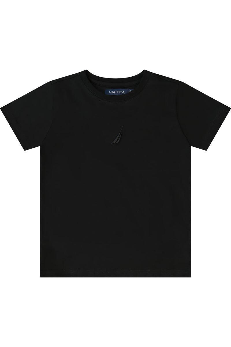 חולצת טישירט NAUTICA הדפס באמצע לילדים BLACK / 2Y