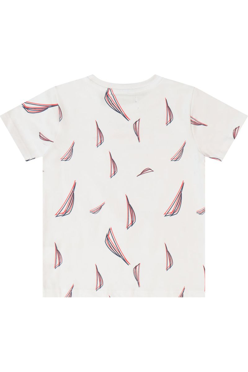 חולצת טישירט NAUTICA הדפס לוגו מלא לילדים WHITE / 2Y