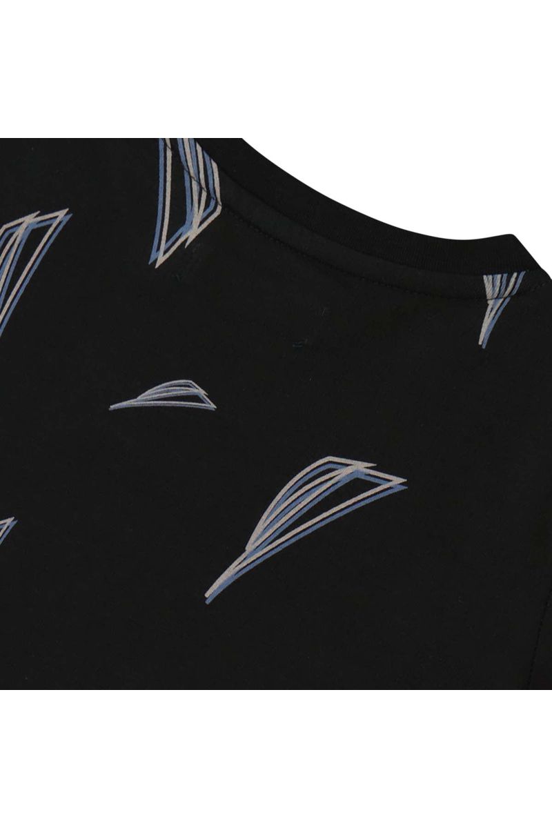 חולצת טישירט NAUTICA הדפס לוגו מלא לילדים BLACK / 2Y