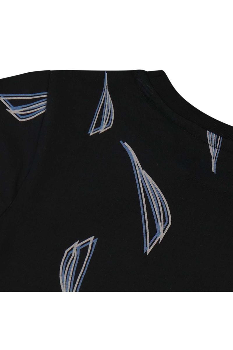 חולצת טישירט NAUTICA הדפס לוגו מלא לילדים BLACK / 2Y