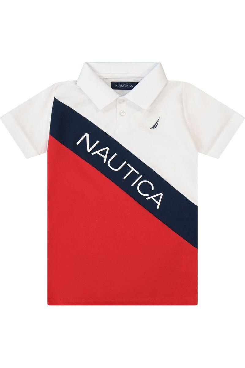 חולצת צווארון NAUTICA הדפס לוגו לילדים WHITE / 2Y