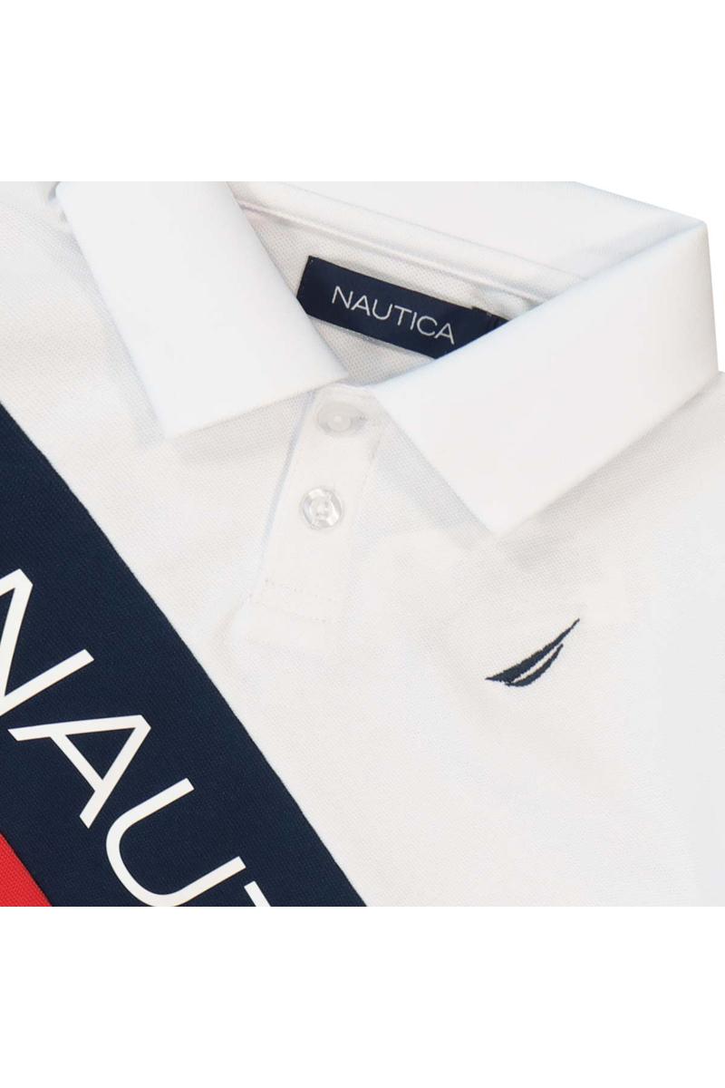 חולצת צווארון NAUTICA הדפס לוגו לילדים WHITE / 2Y