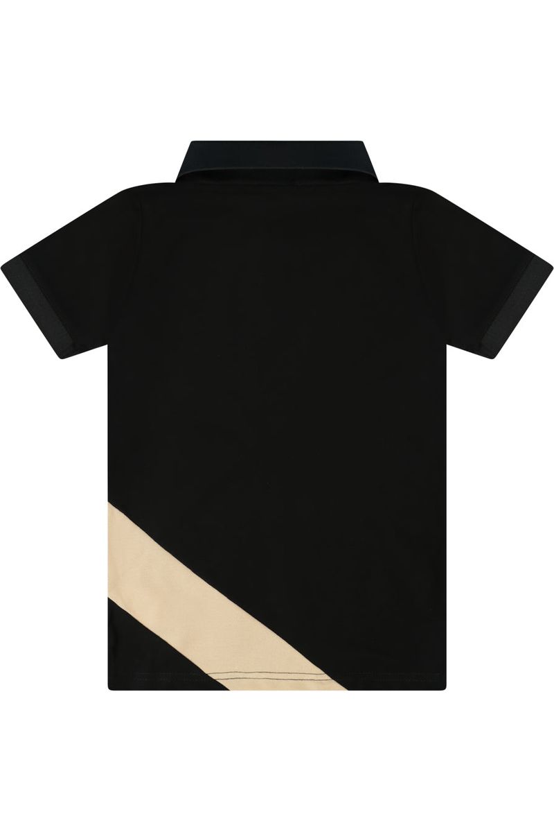 חולצת צווארון NAUTICA הדפס לוגו לילדים BLACK / 2Y