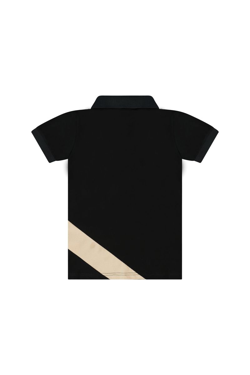 חולצת צווארון NAUTICA הדפס לוגו לילדים BLACK / 2Y