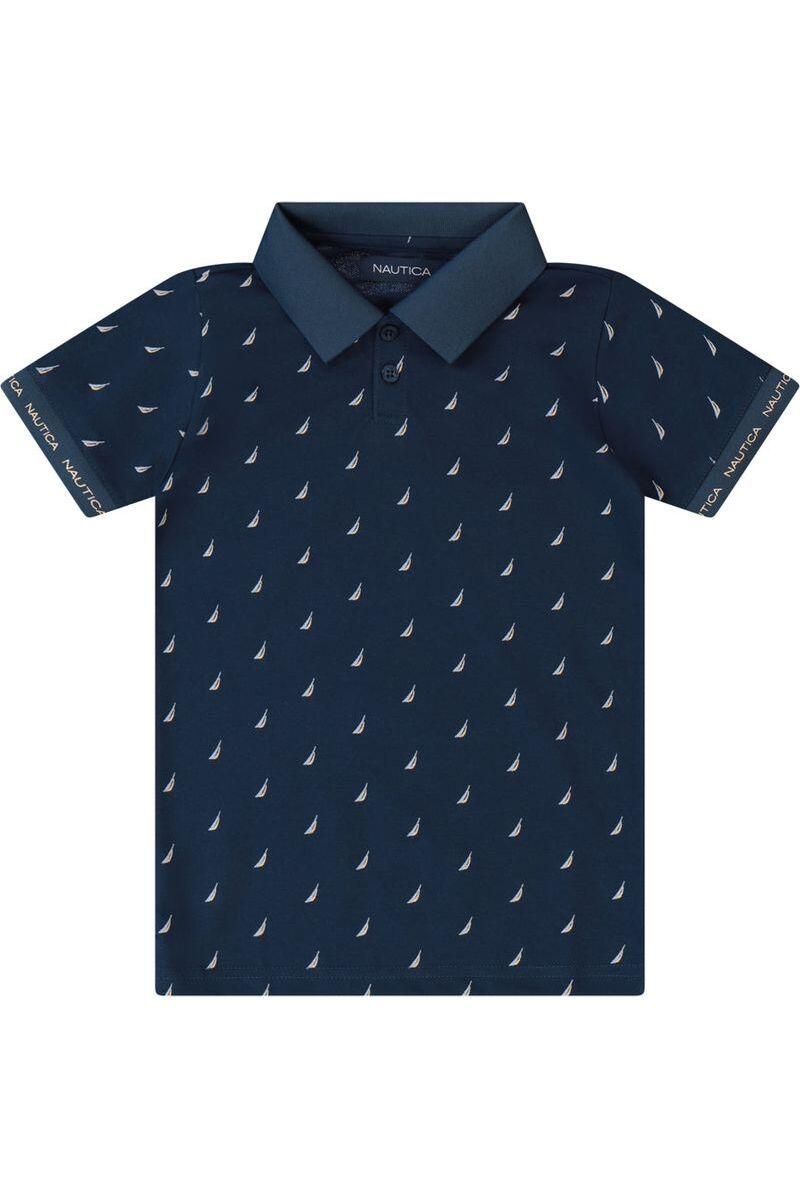חולצת צווארון NAUTICA לוגו מלא לילדים BLUE / 2Y