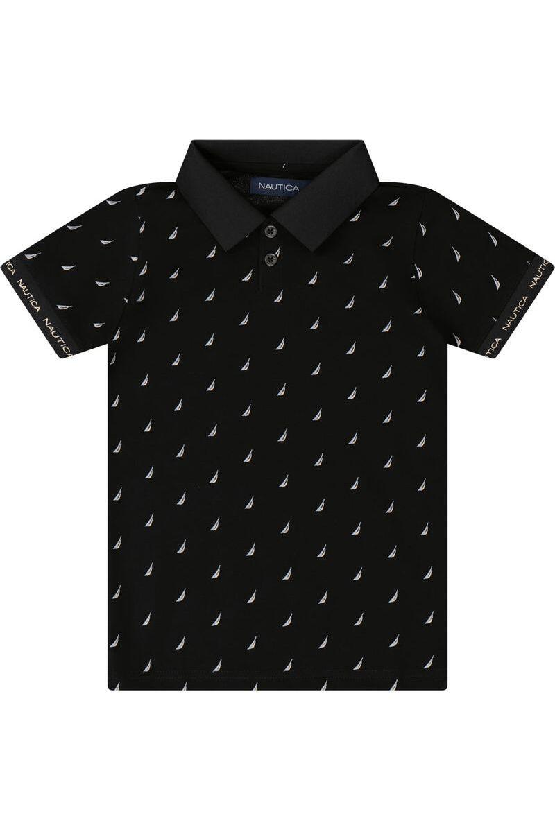 חולצת צווארון NAUTICA לוגו מלא לילדים BLACK / 2Y