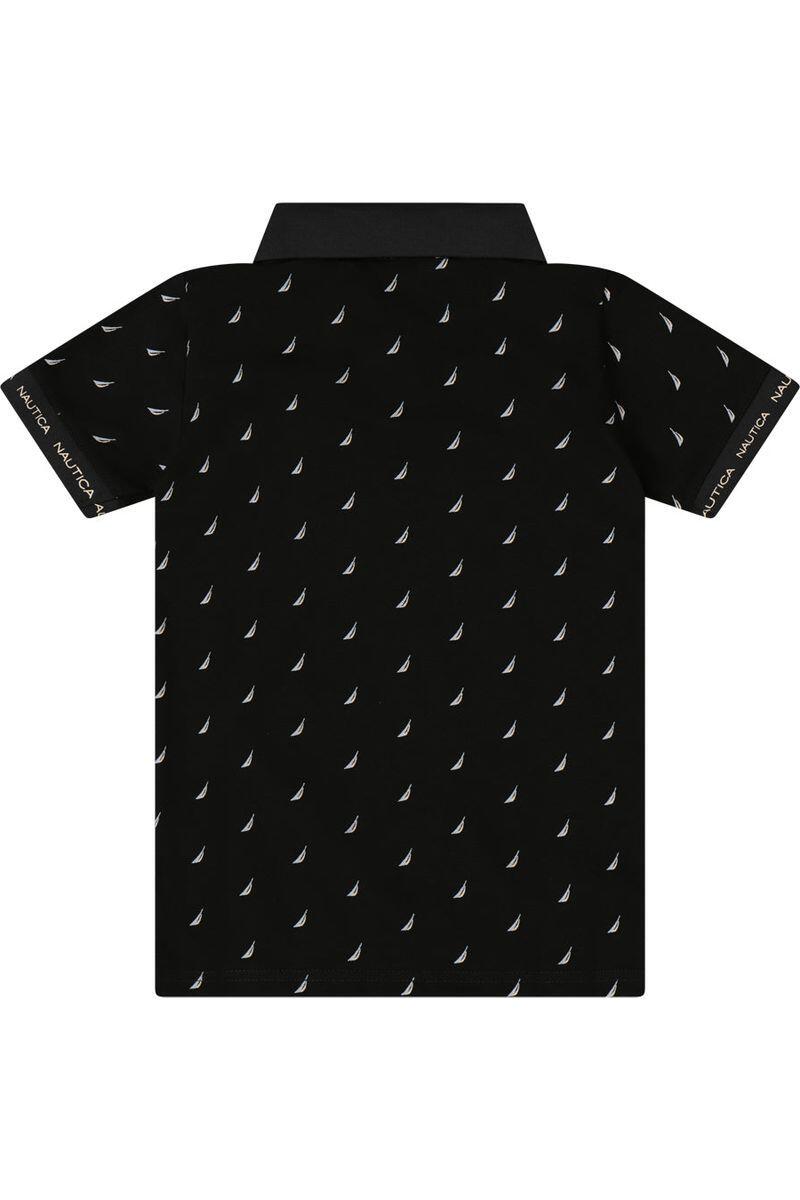חולצת צווארון NAUTICA לוגו מלא לילדים BLACK / 2Y