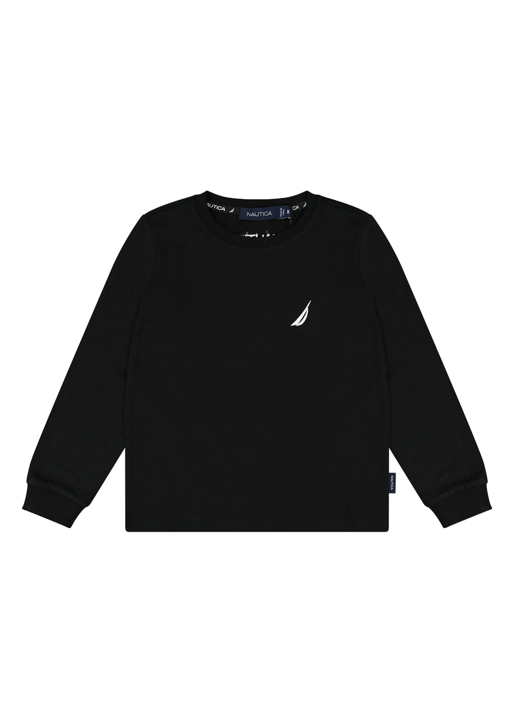 חולצת טישירט NAUTICA לוגו מותג בצד לילדים WHITE / 2Y