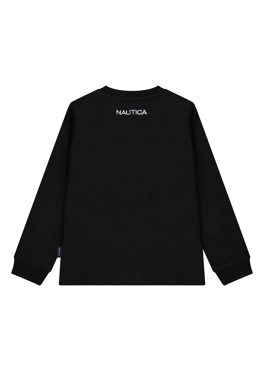 חולצת טישירט NAUTICA לוגו מותג בצד לילדים WHITE / 2Y