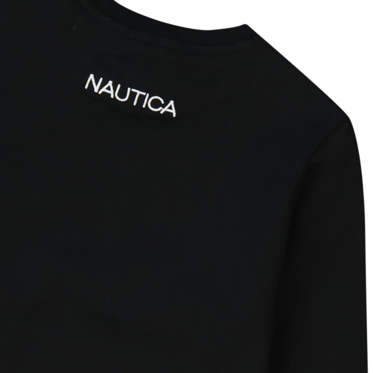 חולצת טישירט NAUTICA לוגו מותג בצד לילדים WHITE / 2Y