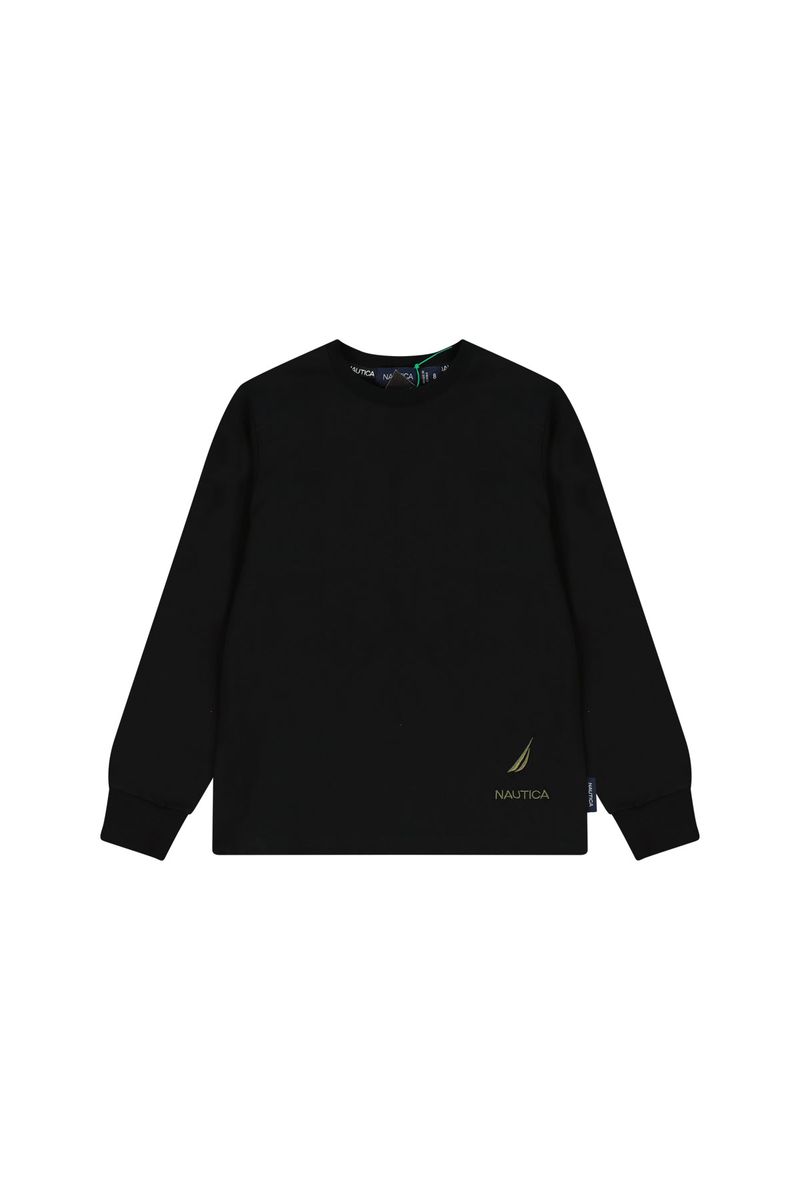 חולצת טישירט NAUTICA הדפס בגב לילדים BLACK / 2Y