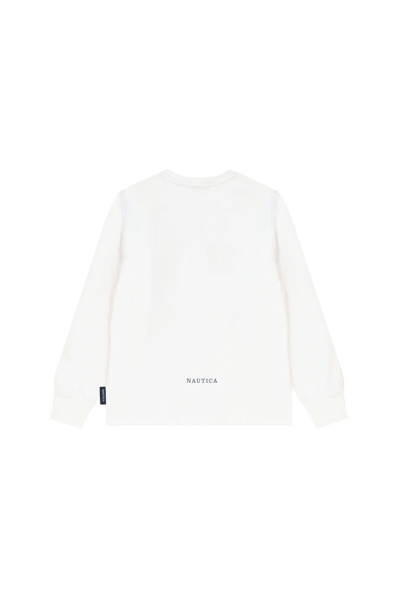 חולצת טישירט NAUTICA לוג N -83 לילדים WHITE / 2Y