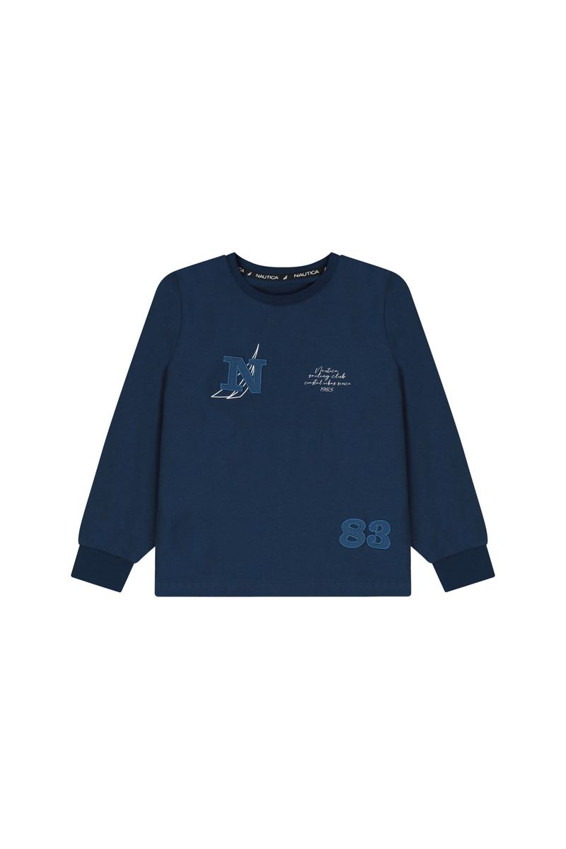 חולצת טישירט NAUTICA לוג N -83 לילדים BLUE / 2Y