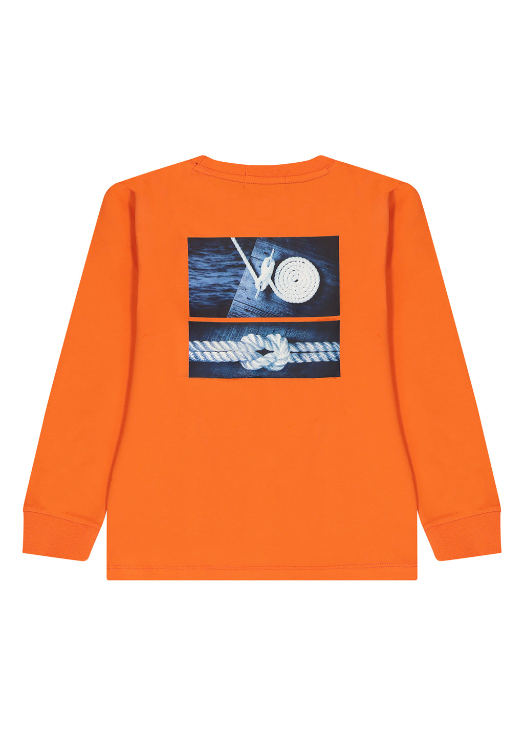 חולצת טישירט NAUTICA פאץ' N בחזה והדפס גרפי רחב גב לילדים Orange / 2Y