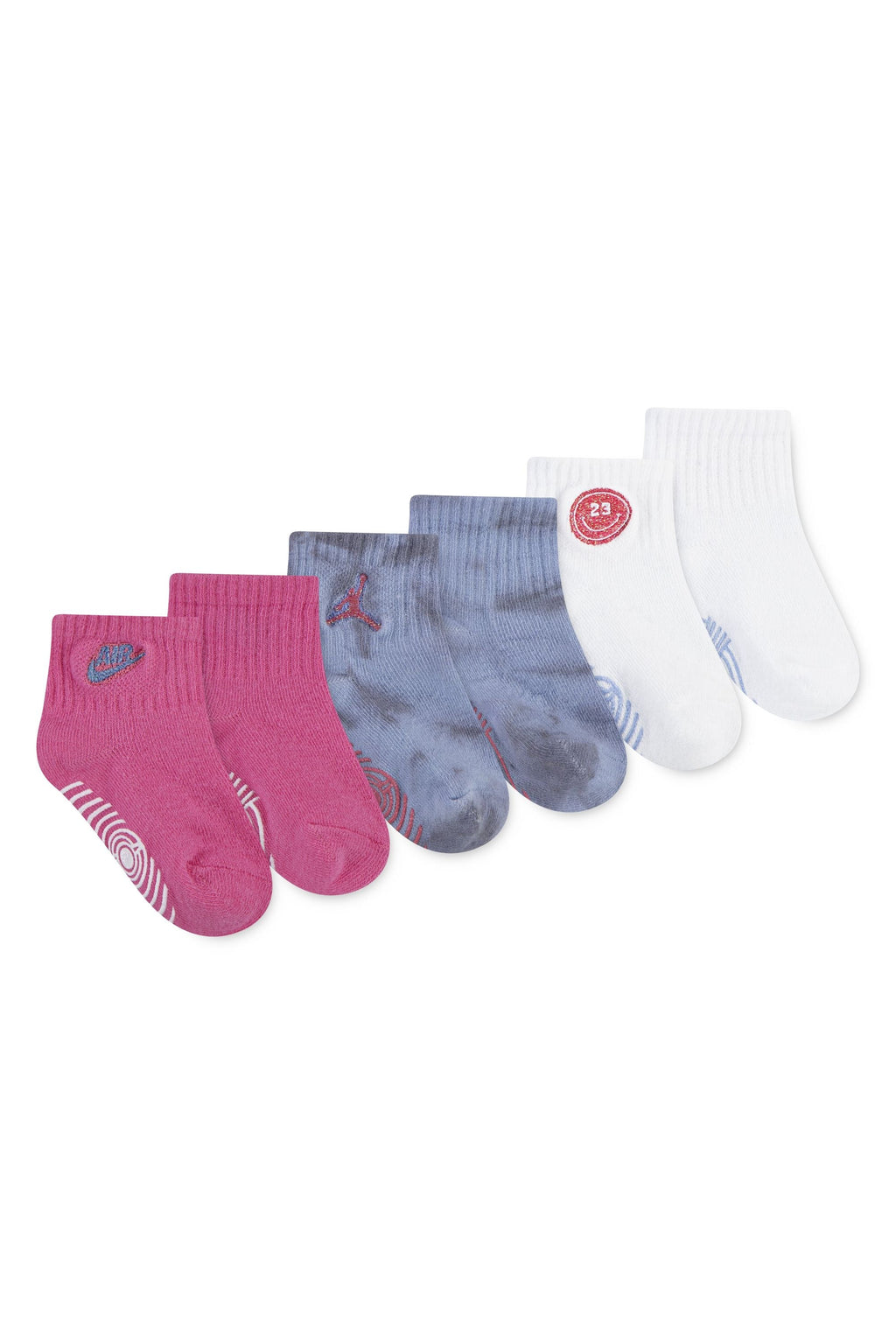 שלישיית גרביים JORDEN עם דוגמאות ולוגו רקום לתינוקות Pink / 12-24M