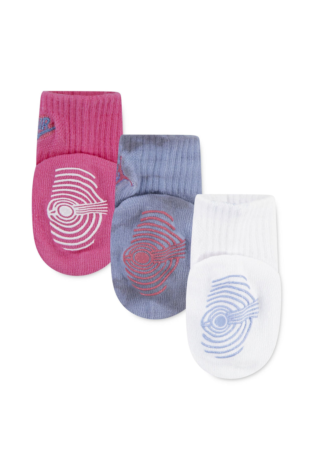 שלישיית גרביים JORDEN עם דוגמאות ולוגו רקום לתינוקות Pink / 12-24M