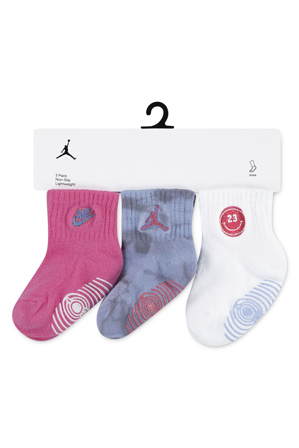 שלישיית גרביים JORDEN עם דוגמאות ולוגו רקום לתינוקות Pink / 12-24M