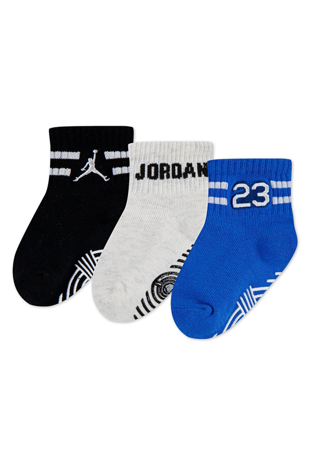 שלישיית גרביים JORDEN עם דוגמאות ולוגו רקום לתינוקות BLACK / 12-24M