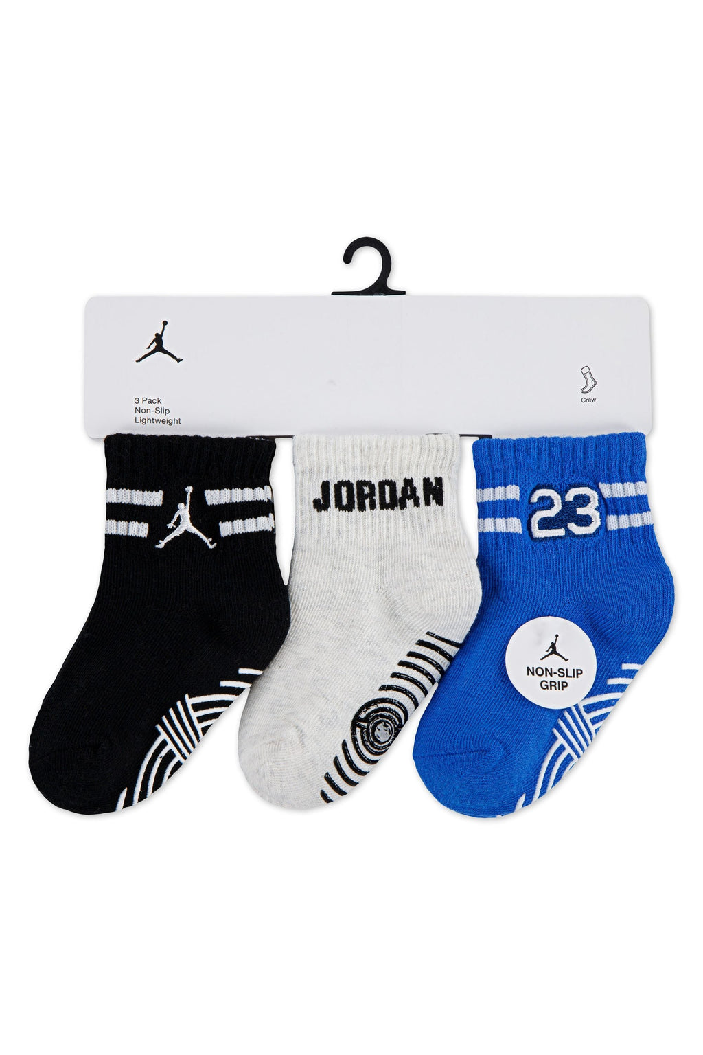 שלישיית גרביים JORDEN עם דוגמאות ולוגו רקום לתינוקות BLACK / 12-24M