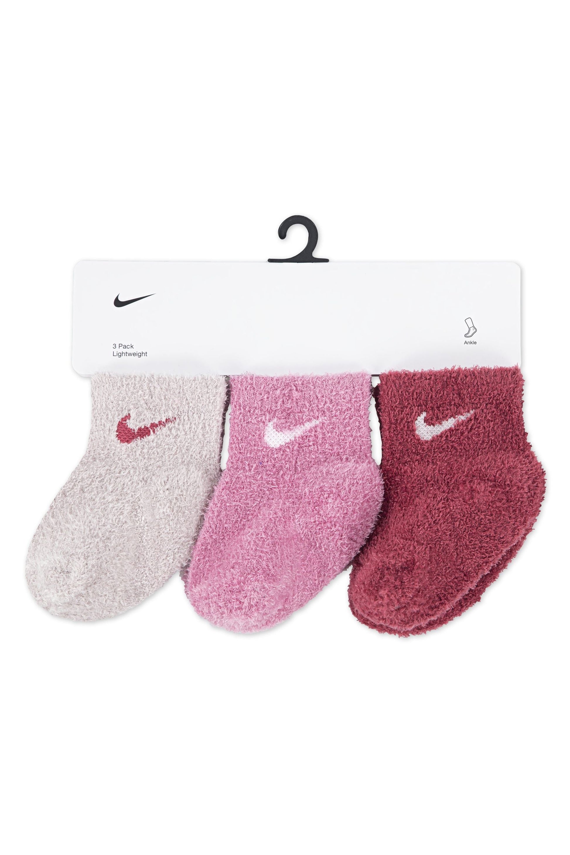 שלישיית גרבי NIKE לוגו מותג לתינוקות Pink / 6-12M