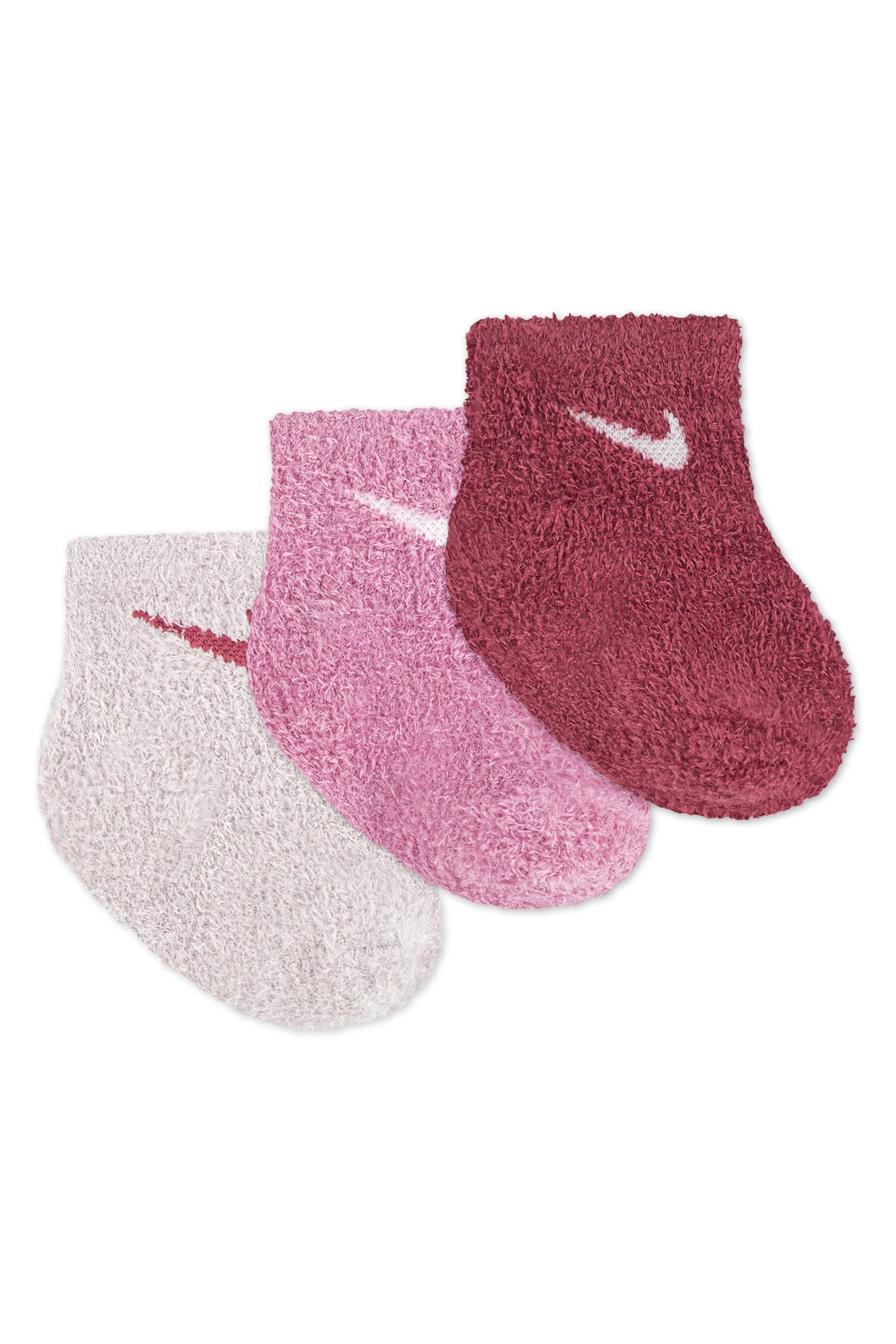 שלישיית גרבי NIKE לוגו מותג לתינוקות Pink / 6-12M