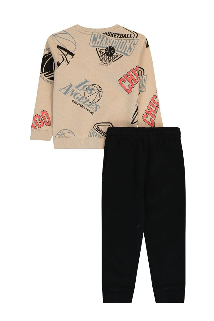 חליפת טרנינג CHAMPIONS NAMES לתינוקות BEIGE / 3-6M