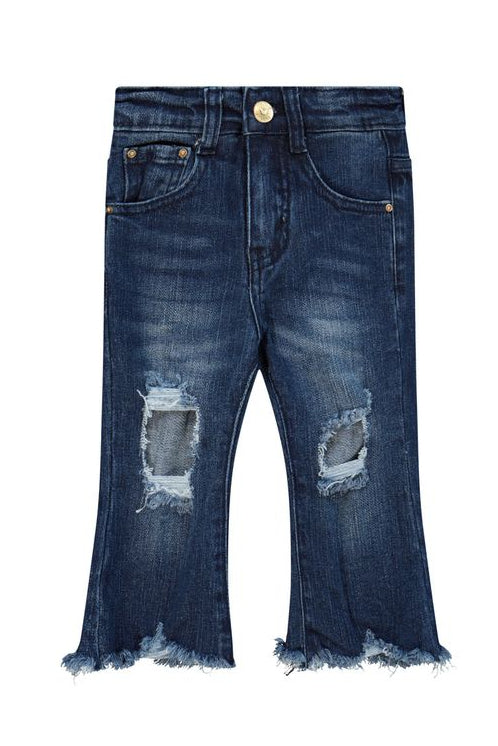 מכנסי ג'ינס ORO קרעים בברך לילדות Blue / 12-18M