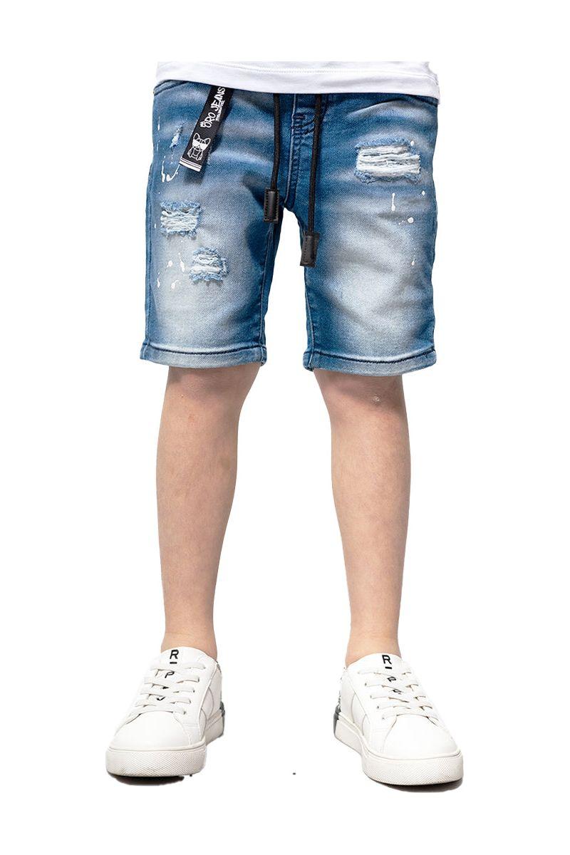 מכנסי ג'ינס ORO קצרים זריקות צבע לילדים