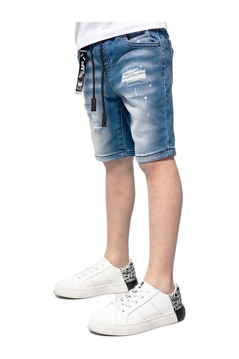 מכנסי ג'ינס ORO קצרים זריקות צבע לילדים