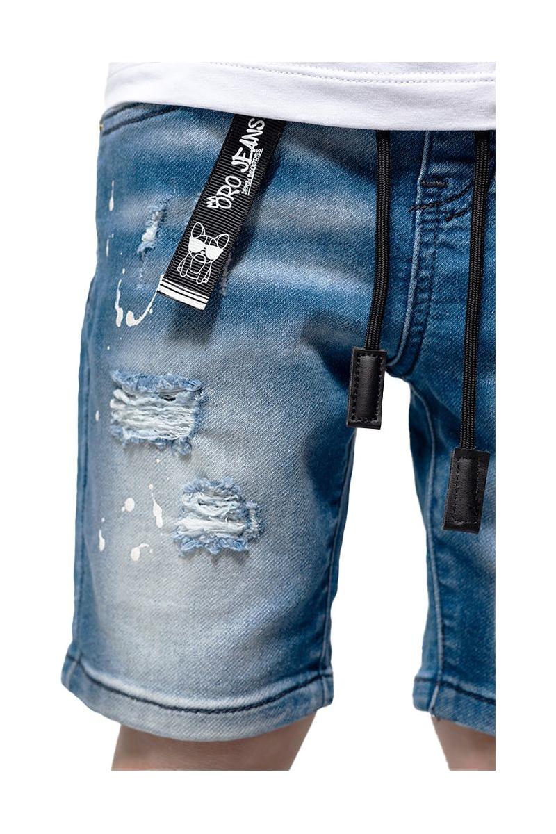 מכנסי ג'ינס ORO קצרים זריקות צבע לילדים